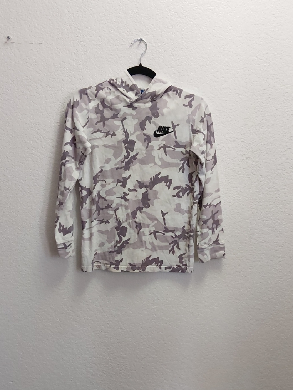 Nike White & Lavender Gray Camo Pullover Hoodie